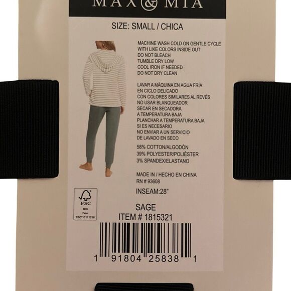 *NEW *Max and Mia striped waffle knit lounge set ladies size small - Picture 8 of 9